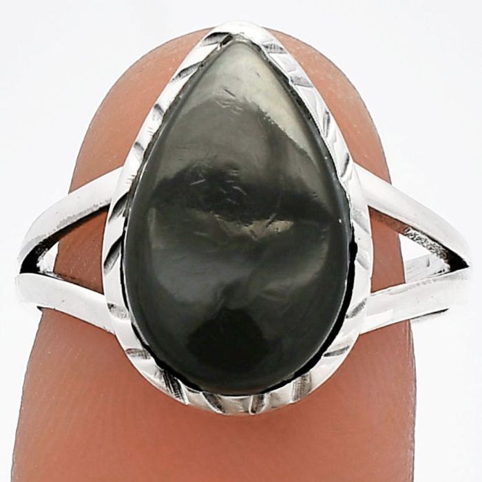 Black Onyx Ring size-8 SDR230950 R-1074, 10x15 mm