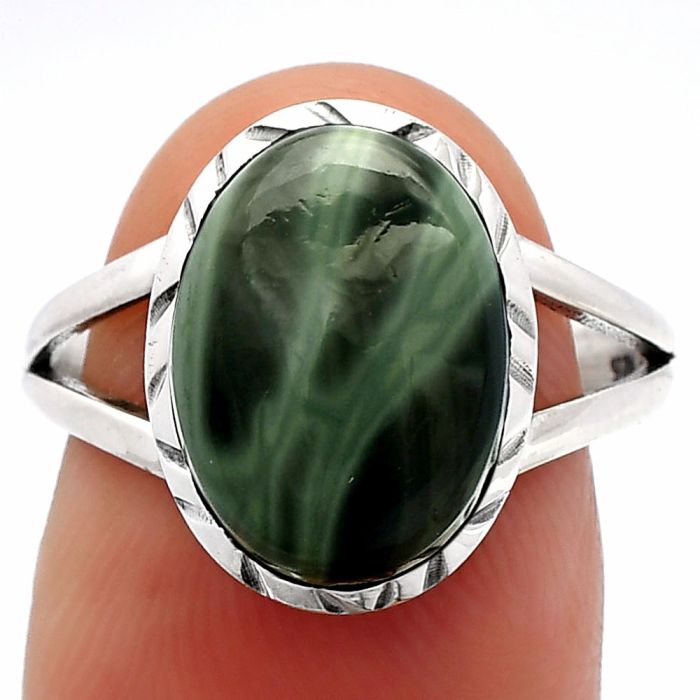 Picasso Jasper Ring size-8 SDR231008 R-1074, 10x13 mm