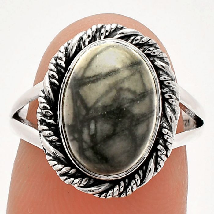 Picasso Jasper Ring size-7 SDR231496 R-1014, 9x12 mm