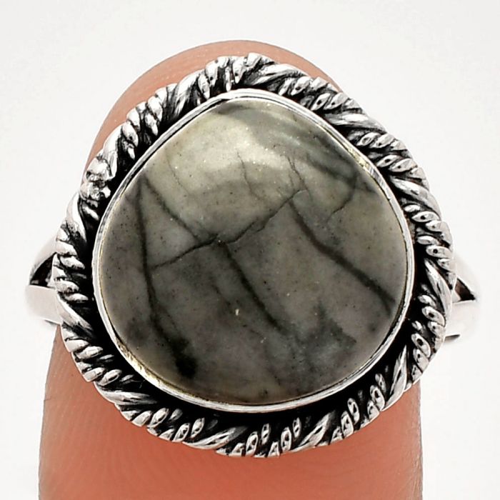 Picasso Jasper Ring size-9 SDR231520 R-1014, 13x13 mm