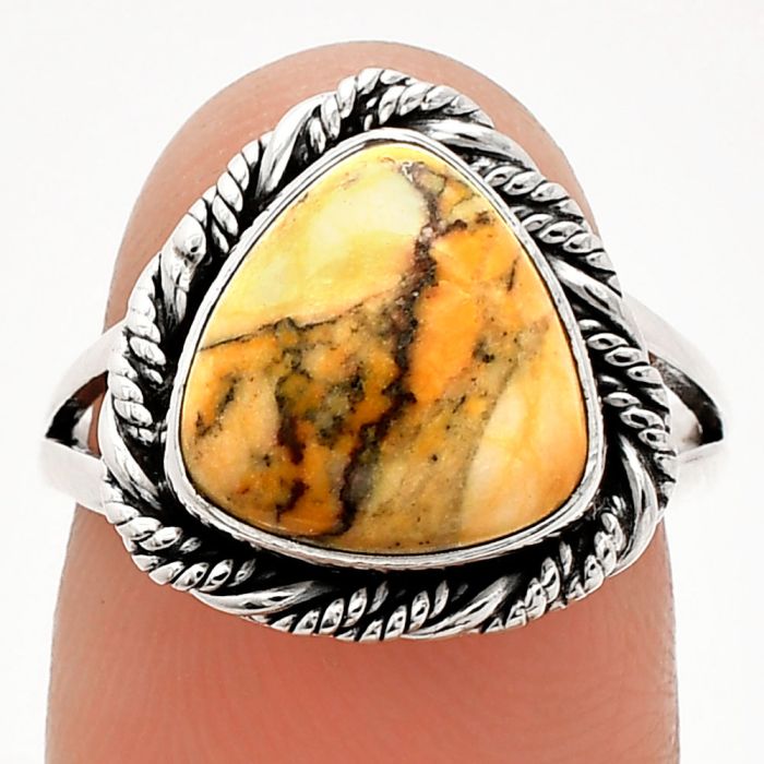 Honey Dendritic Opal Ring size-7 SDR231604 R-1014, 11x11 mm