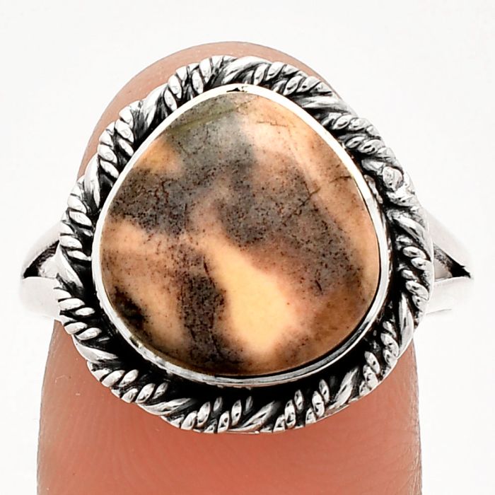 Porcelain Jasper Ring size-9 SDR231622 R-1014, 12x12 mm