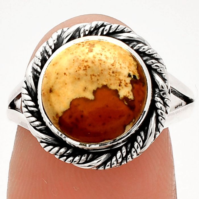 Picture Jasper Ring size-7 SDR231730 R-1014, 10x10 mm