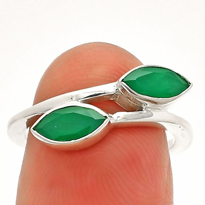 Green Onyx Ring size-8 SDR232186 R-1235, 4x8 mm