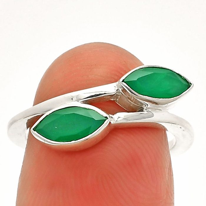 Green Onyx Ring size-7 SDR232222 R-1235, 4x8 mm