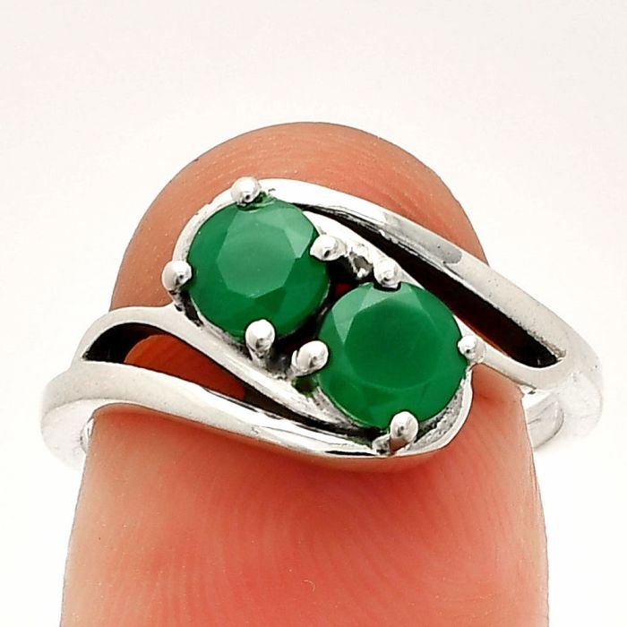 Green Onyx Ring size-8 SDR232873 R-1048, 5x5 mm