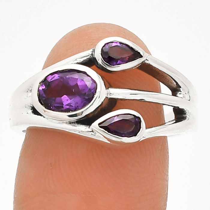 African Amethyst Ring size-8 SDR233139 R-1024, 7x5 mm