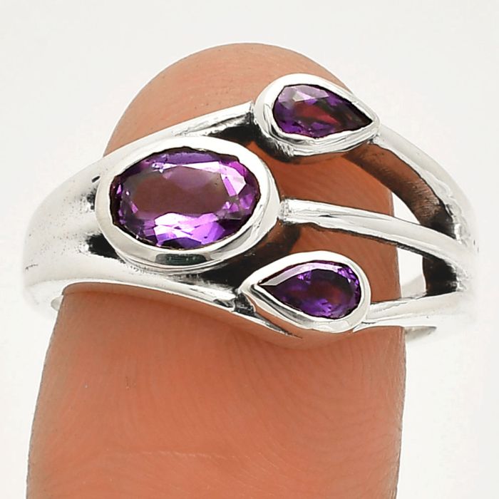 African Amethyst Ring size-8 SDR233197 R-1024, 7x5 mm