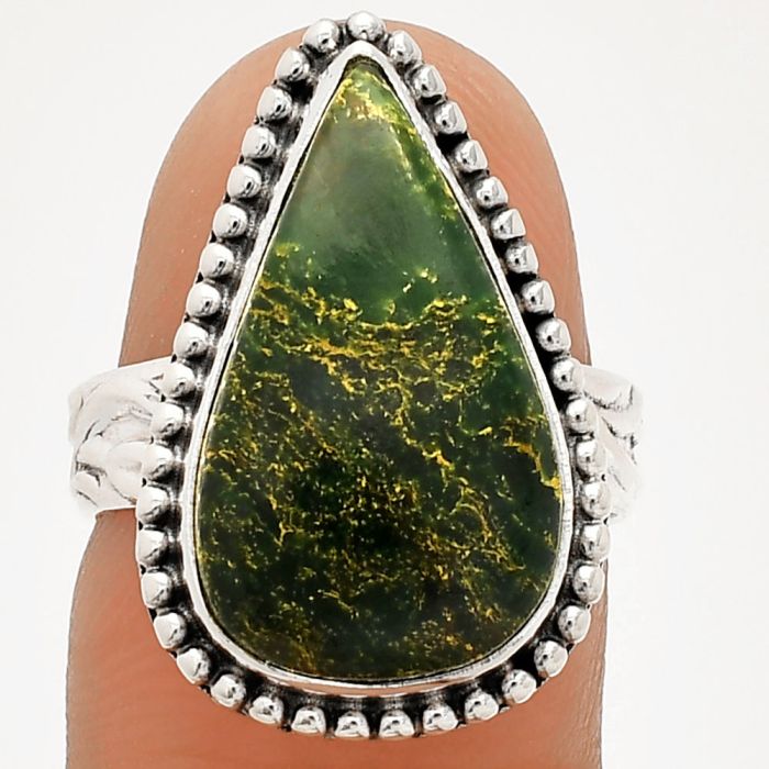 Green Fuchsite Ring size-6 SDR233348 R-1071, 12x20 mm