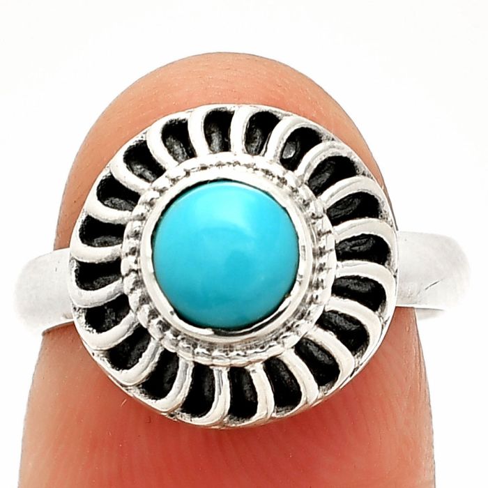 Sleeping Beauty Turquoise Ring size-6 SDR233544 R-1596, 6x6 mm