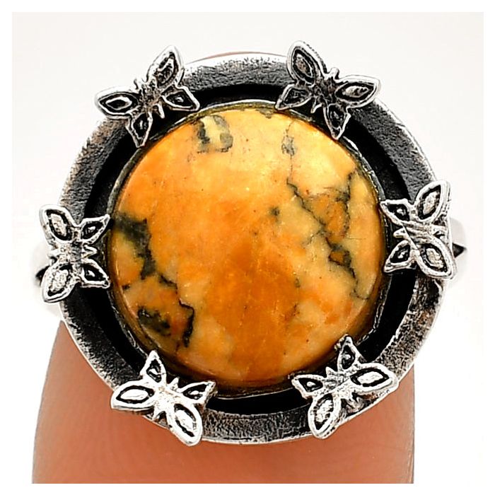 Butterfly - Honey Dendritic Opal Ring size-8 SDR233665 R-1716, 12x12 mm