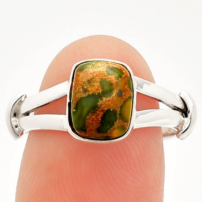 Bamboo Jasper Ring size-8 SDR233813 R-1472, 7x9 mm