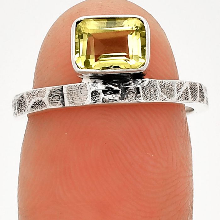 Lemon Quartz Ring size-6 SDR234180 R-1037, 5x7 mm