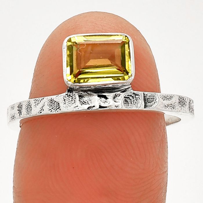 Lemon Quartz Ring size-8 SDR234182 R-1037, 5x7 mm