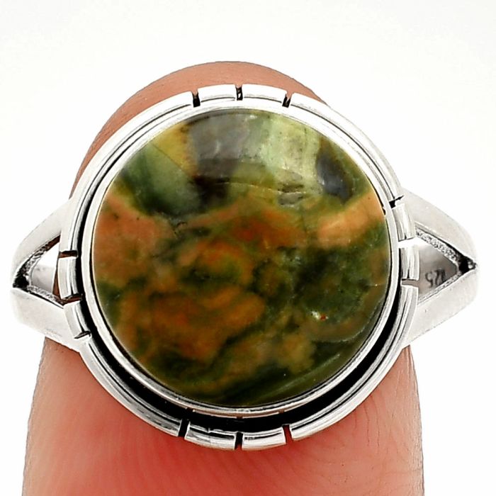 Rhyolite - Rainforest Jasper Ring size-9 SDR234677 R-1012, 13x13 mm