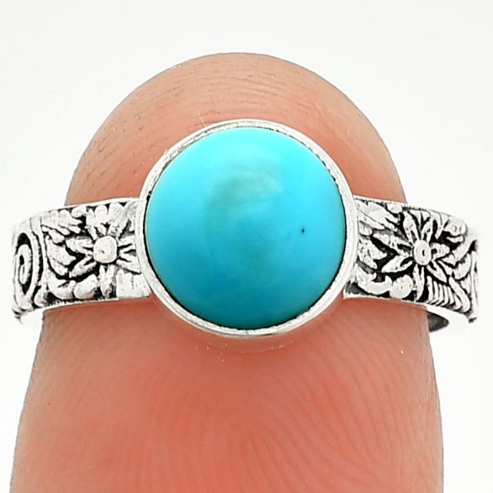 Sleeping Beauty Turquoise Ring size-6 SDR235153 R-1055, 8x8 mm