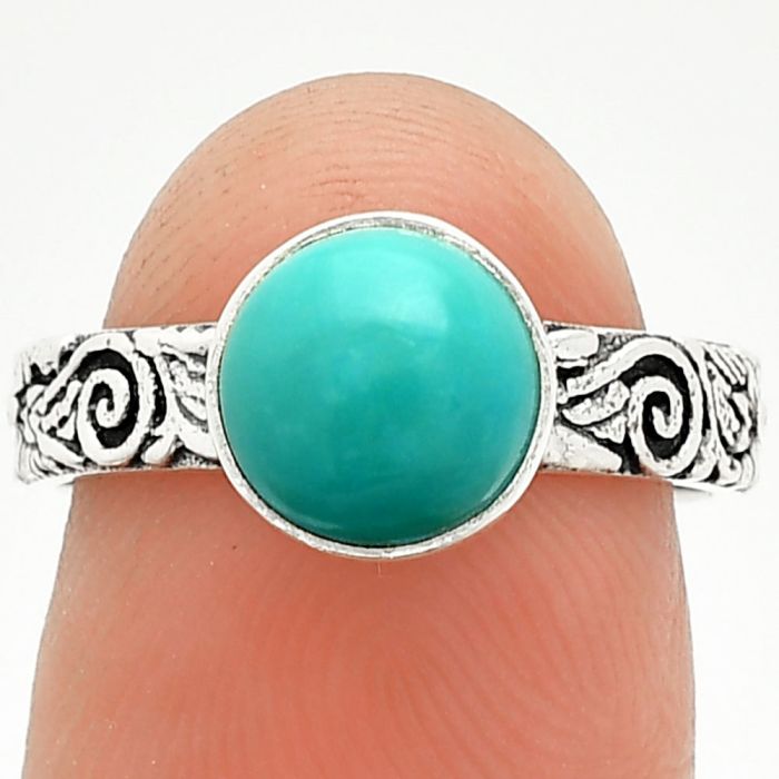 Sleeping Beauty Turquoise Ring size-7 SDR235164 R-1055, 8x8 mm