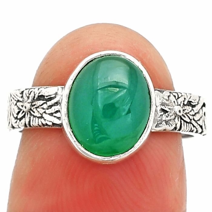 Green Onyx Ring size-7 SDR235185 R-1055, 8x10 mm