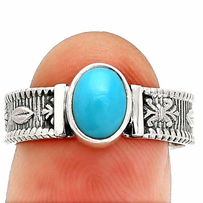 Sleeping Beauty Turquoise Ring size-8 SDR235622 R-1058, 6x8 mm