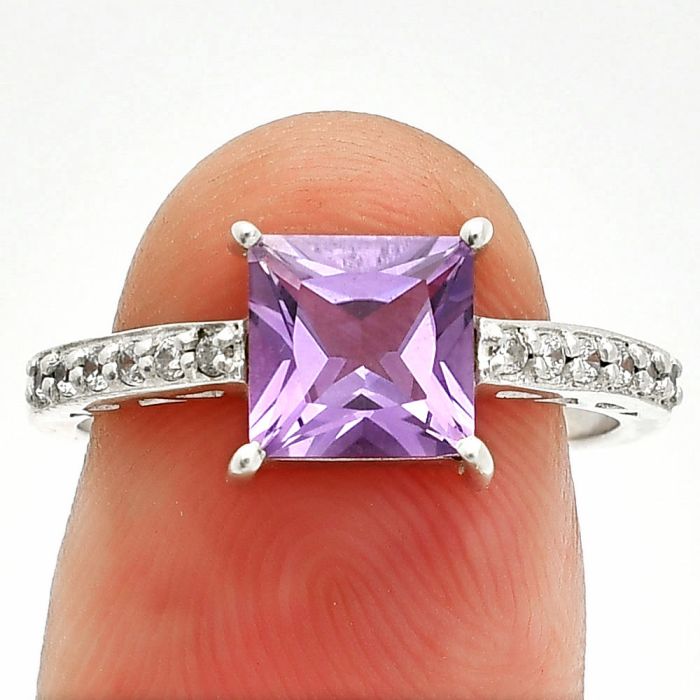 Amethyst Ring size-7 SDR235655 R-1718, 7x7 mm