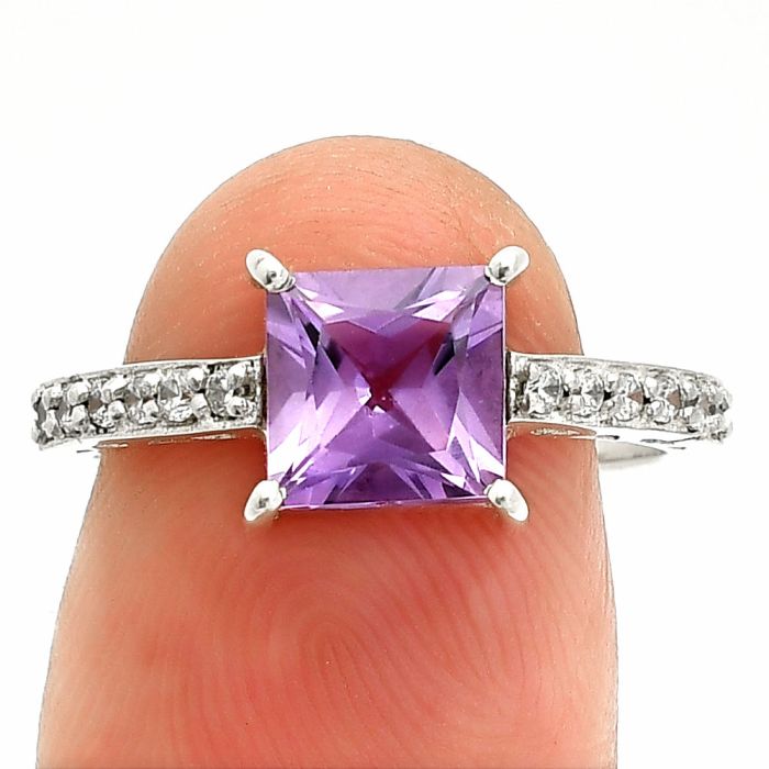 Amethyst Ring size-7 SDR235656 R-1718, 7x7 mm