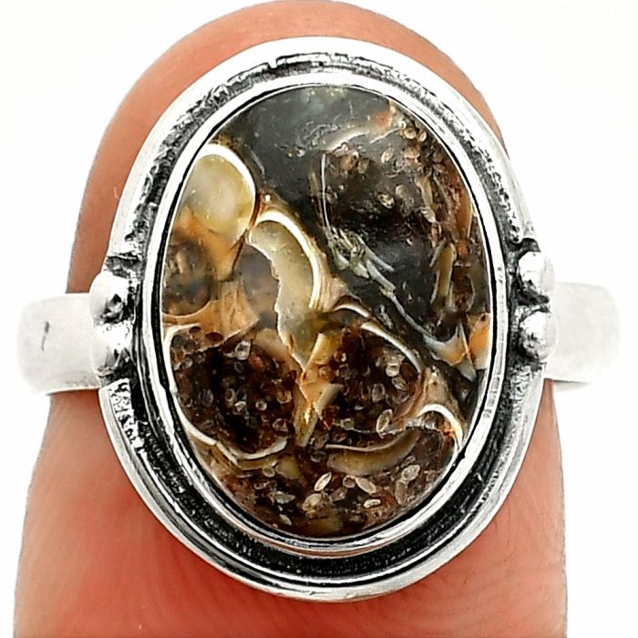 Turtella Jasper Ring size-7 SDR236016 R-1175, 10x14 mm