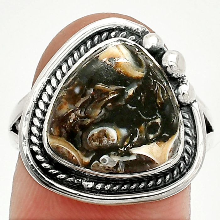 Turtella Jasper Ring size-8 SDR236274 R-1148, 12x12 mm