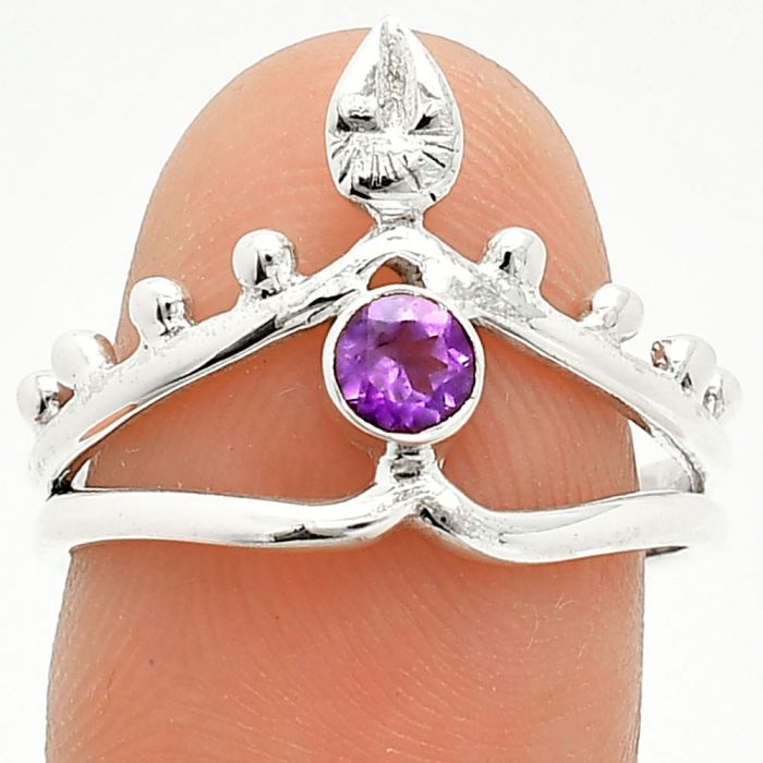 African Amethyst Ring size-8 SDR236714 R-1467, 4x4 mm