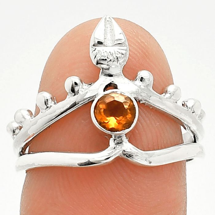 Mandarin Citrine Ring size-7 SDR236722 R-1467, 4x4 mm