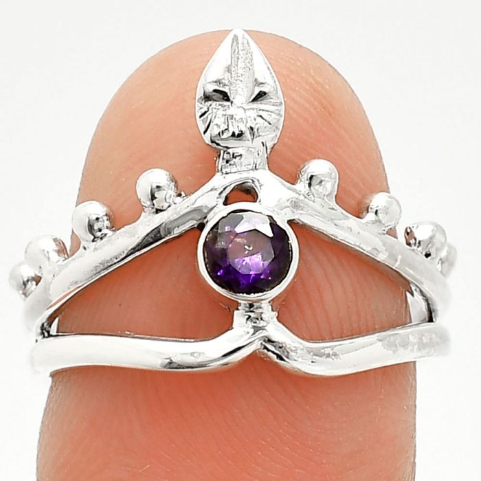 African Amethyst Ring size-7 SDR236749 R-1467, 4x4 mm