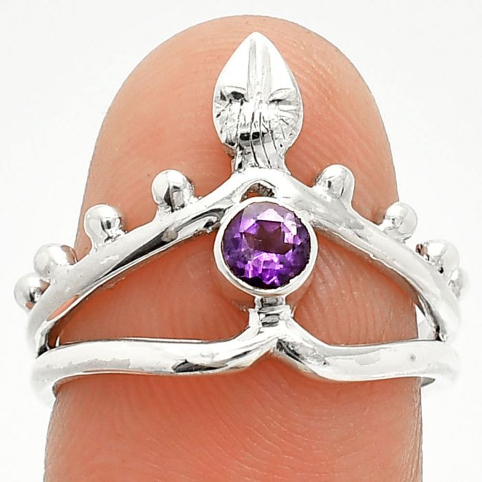 African Amethyst Ring size-7 SDR236751 R-1467, 4x4 mm