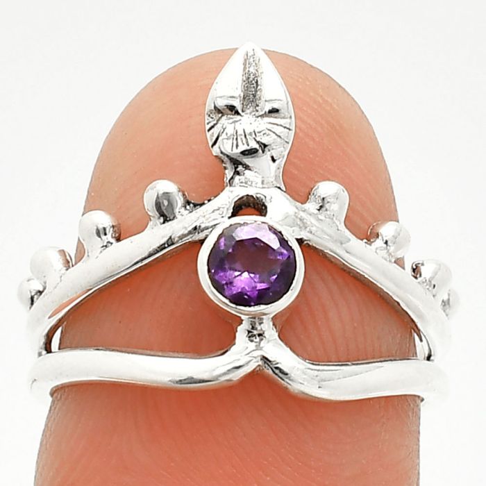 African Amethyst Ring size-6 SDR236752 R-1467, 4x4 mm