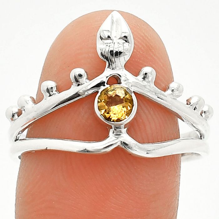 Citrine Ring size-9.5 SDR236774 R-1467, 4x4 mm