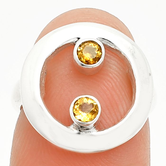 Citrine Ring size-5 SDR236828 R-1540, 3x3 mm