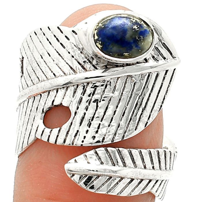 Adjustable Feather - Lapis Lazuli Ring size-8 SDR237047 R-1473, 5x7 mm