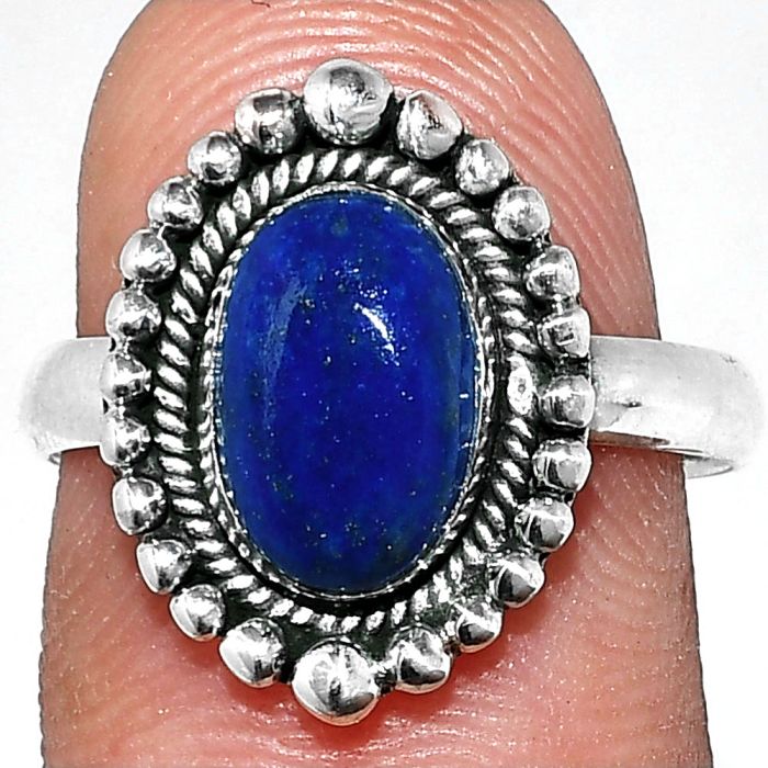 Lapis Lazuli Ring size-7.5 SDR237162 R-1154, 7x10 mm