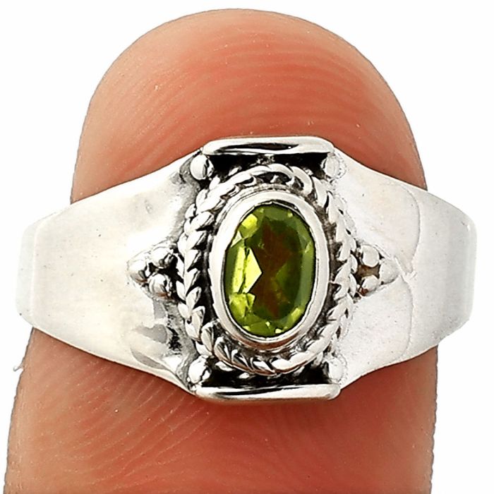 Peridot Ring size-8 SDR237178 R-1397, 4x6 mm