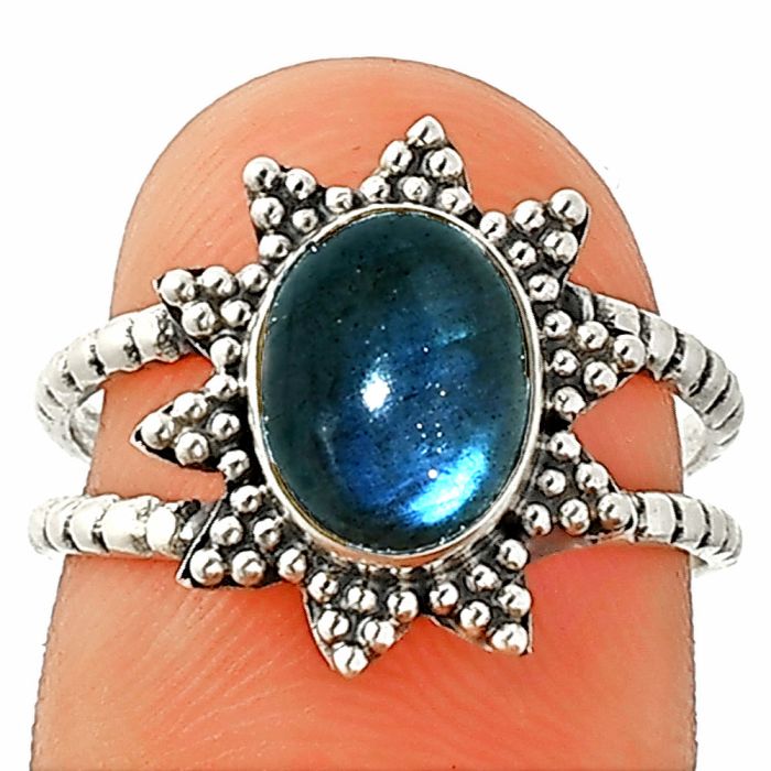 Blue Labradorite Ring size-6.5 SDR237227 R-1095, 7x9 mm
