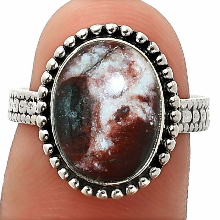 Indian Blanket Jasper Ring size-7 SDR237294 R-1071, 10x13 mm