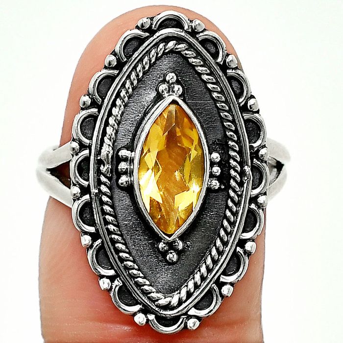 Citrine Ring size-7 SDR237314 R-1557, 5x10 mm