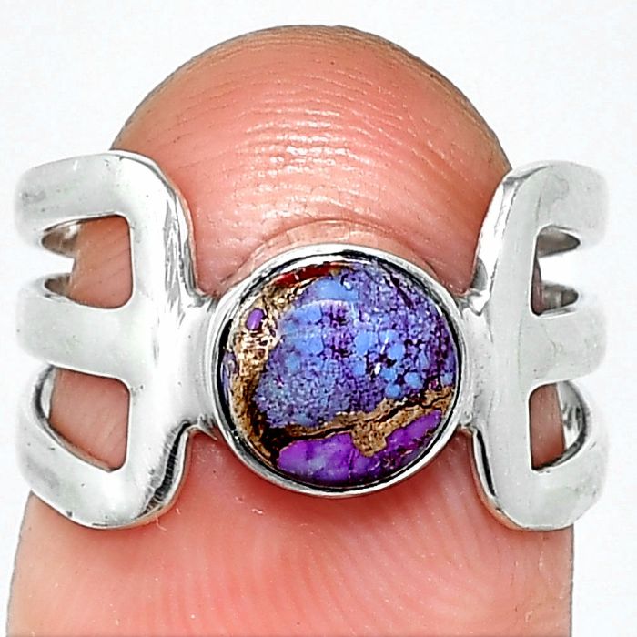 Copper Purple Turquoise Ring size-6 SDR237494 R-1162, 7x7 mm