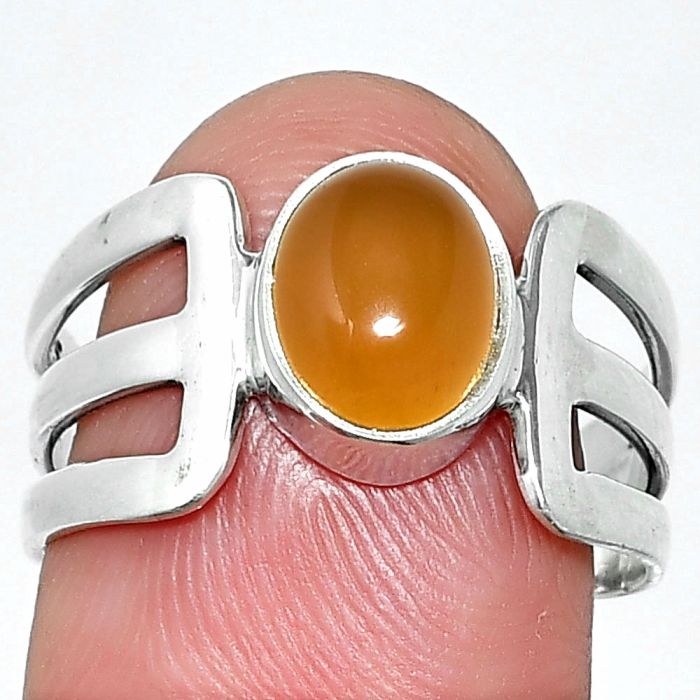 Yellow Onyx Ring size-8 SDR237526 R-1162, 7x9 mm