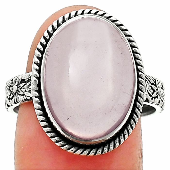 Rose Quartz Ring size-9.5 SDR237664 R-1067, 12x16 mm