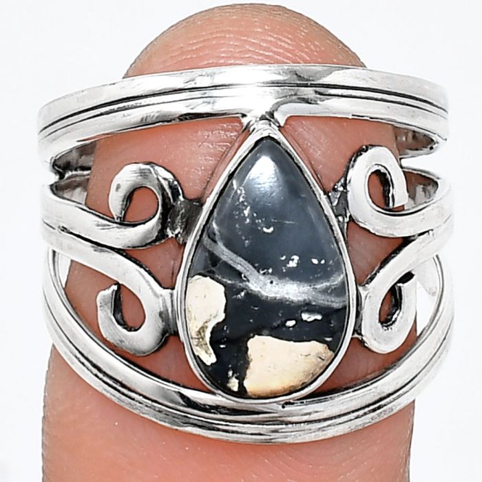 Maligano Jasper Ring size-7 SDR237711 R-1132, 7x12 mm