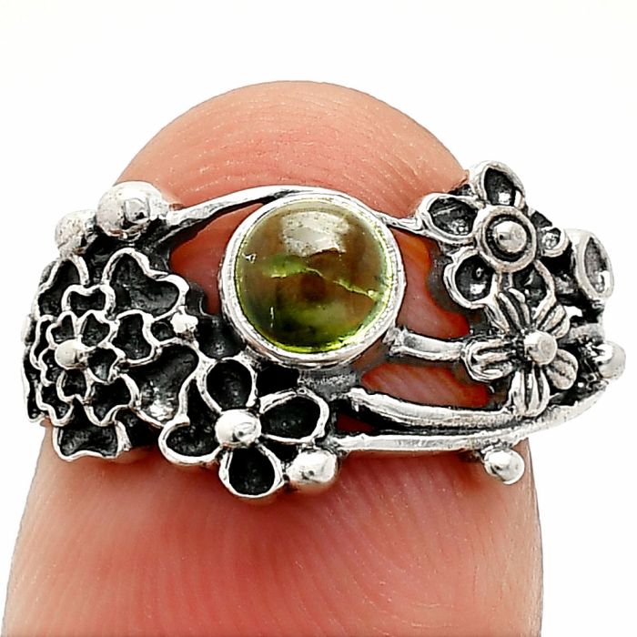 Floral - Natural Multi Tourmaline Ring size-7 SDR237805 R-1041, 5x5 mm