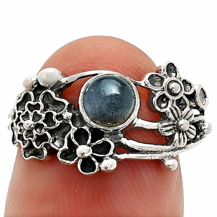 Floral - Gray Moonstone Ring size-8 SDR237809 R-1041, 5x5 mm