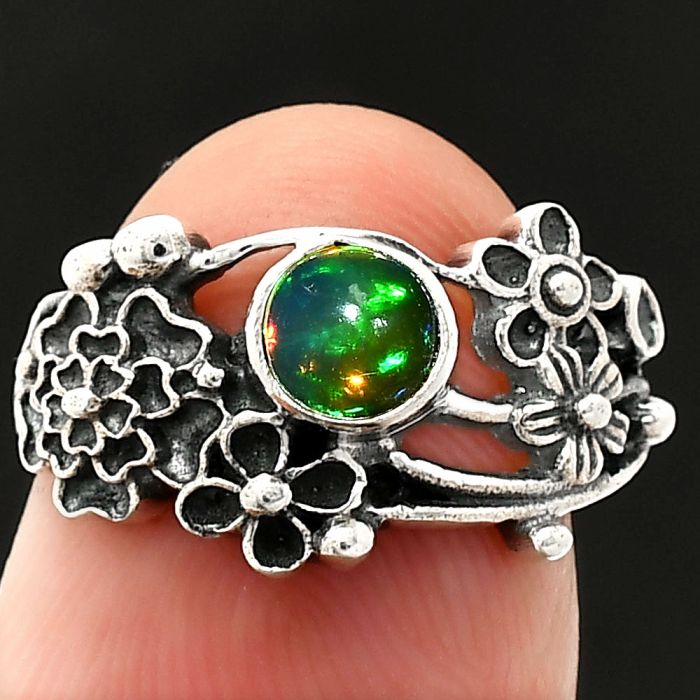 Floral - Ethiopian Opal Ring size-6 SDR237817 R-1041, 5x5 mm