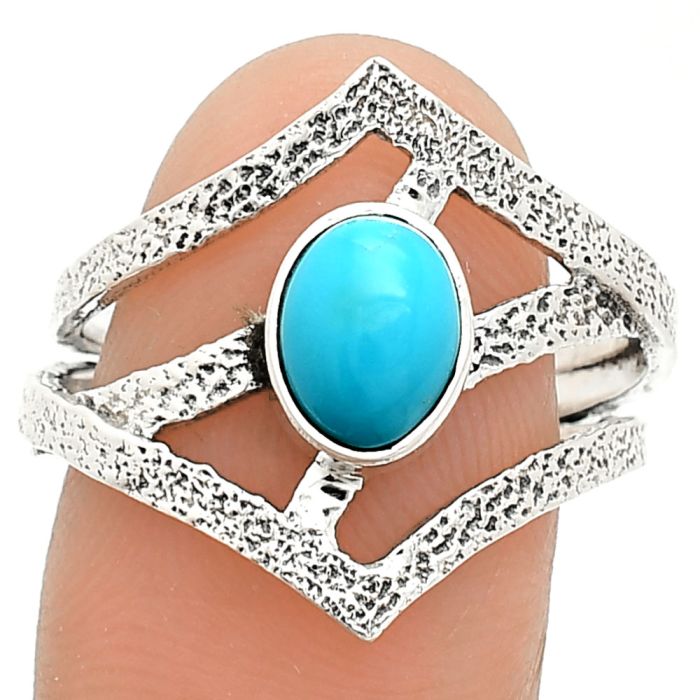 Sleeping Beauty Turquoise Ring size-9 SDR237968 R-1471, 6x8 mm