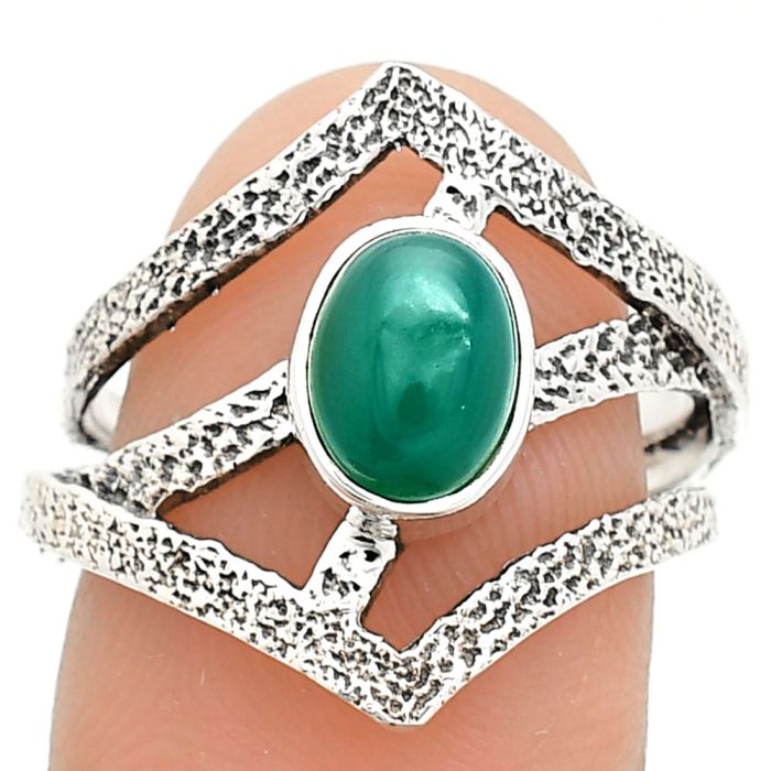 Green Onyx Ring size-7 SDR237969 R-1471, 6x8 mm