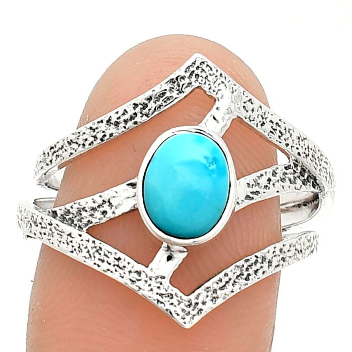 Sleeping Beauty Turquoise Ring size-9 SDR237988 R-1471, 6x8 mm